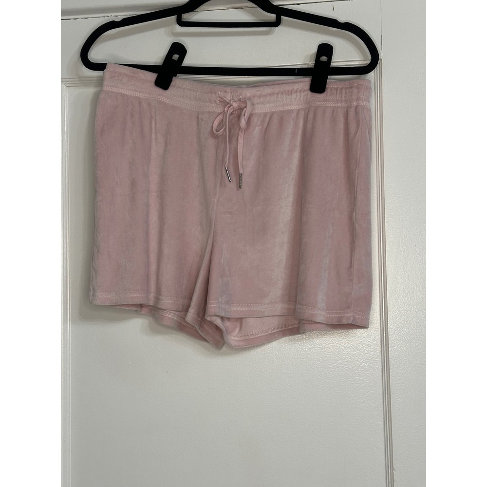 JUICY COUTURE Velvet Short Sleeve Top,Shorts Rhinestone Pink SIZE Large